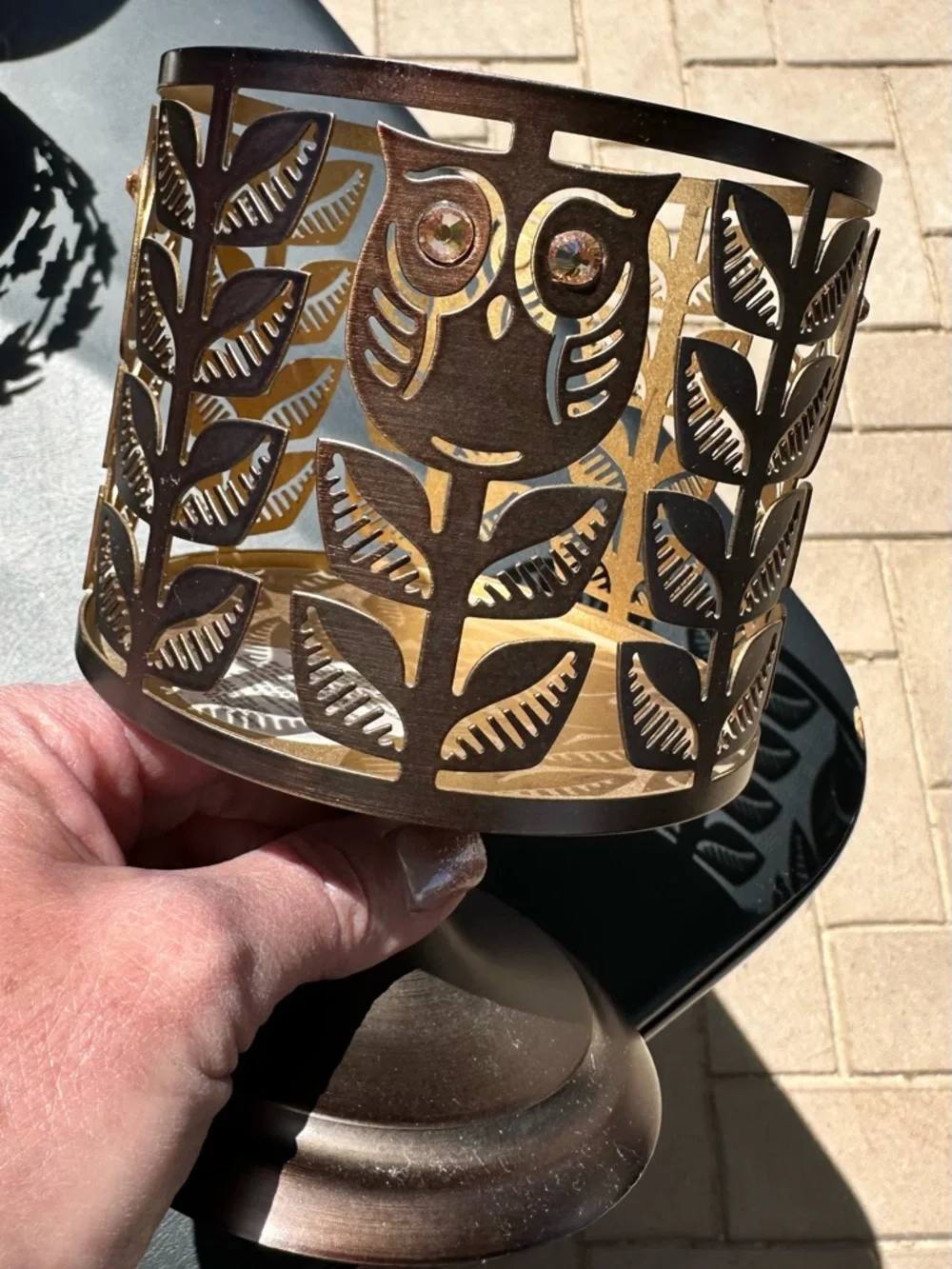 Bath & Body Works Black Owl Cutout Metal Candle Holder - Picture 5 of 5